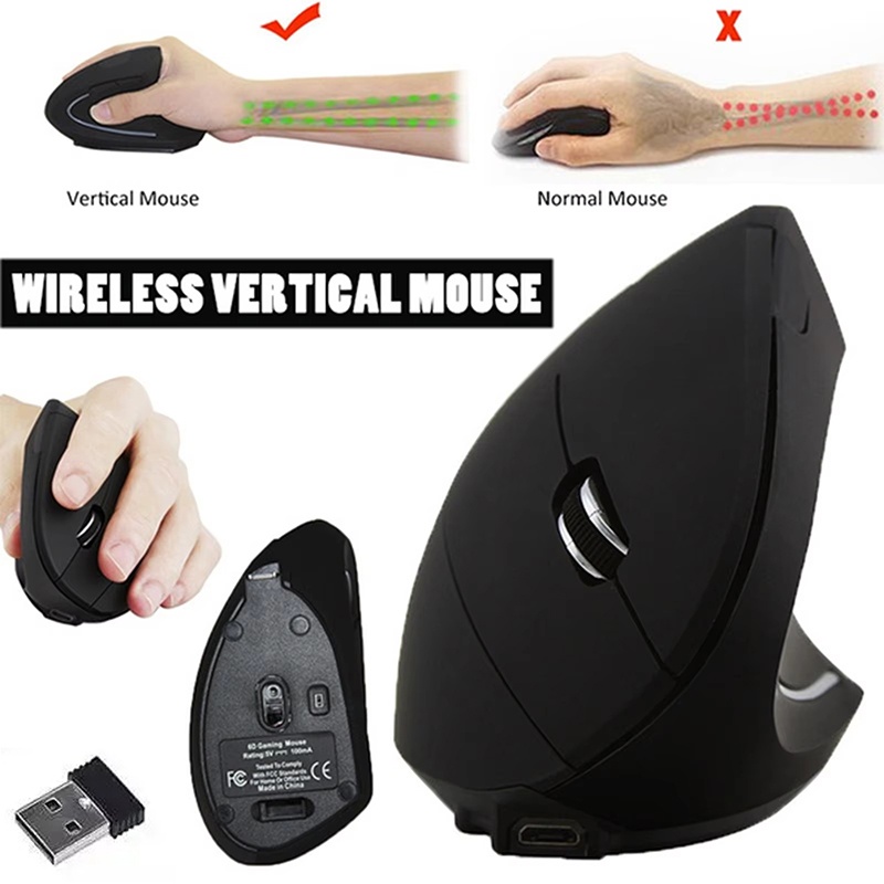 Ergonomic Mouse Vertical - Ergonomic Vertical Mouse 2.4GHz Wireless Optical