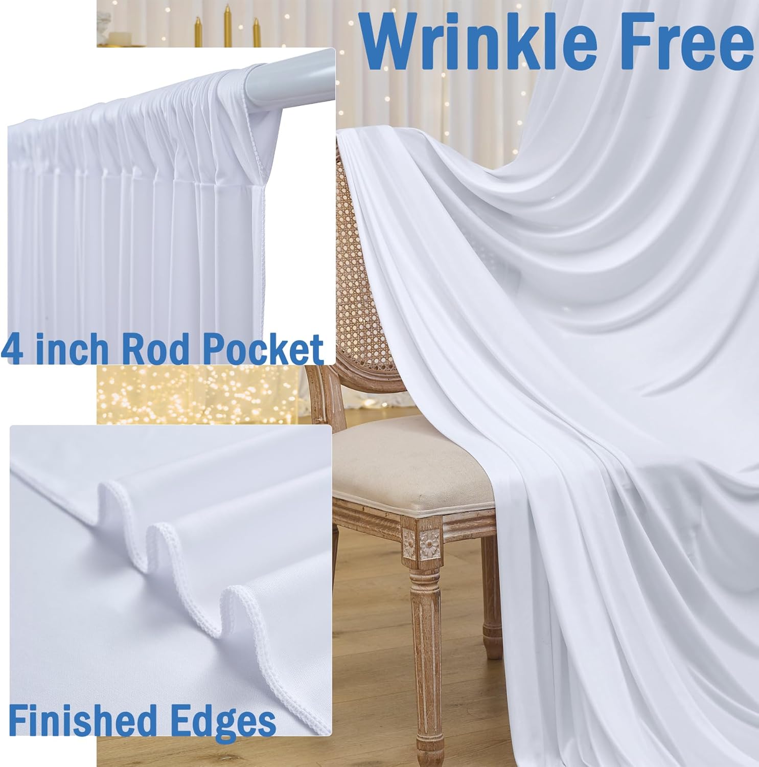 5x8/10ft Wrinkle Free White Ba - огляд і ціна Office Tech Background