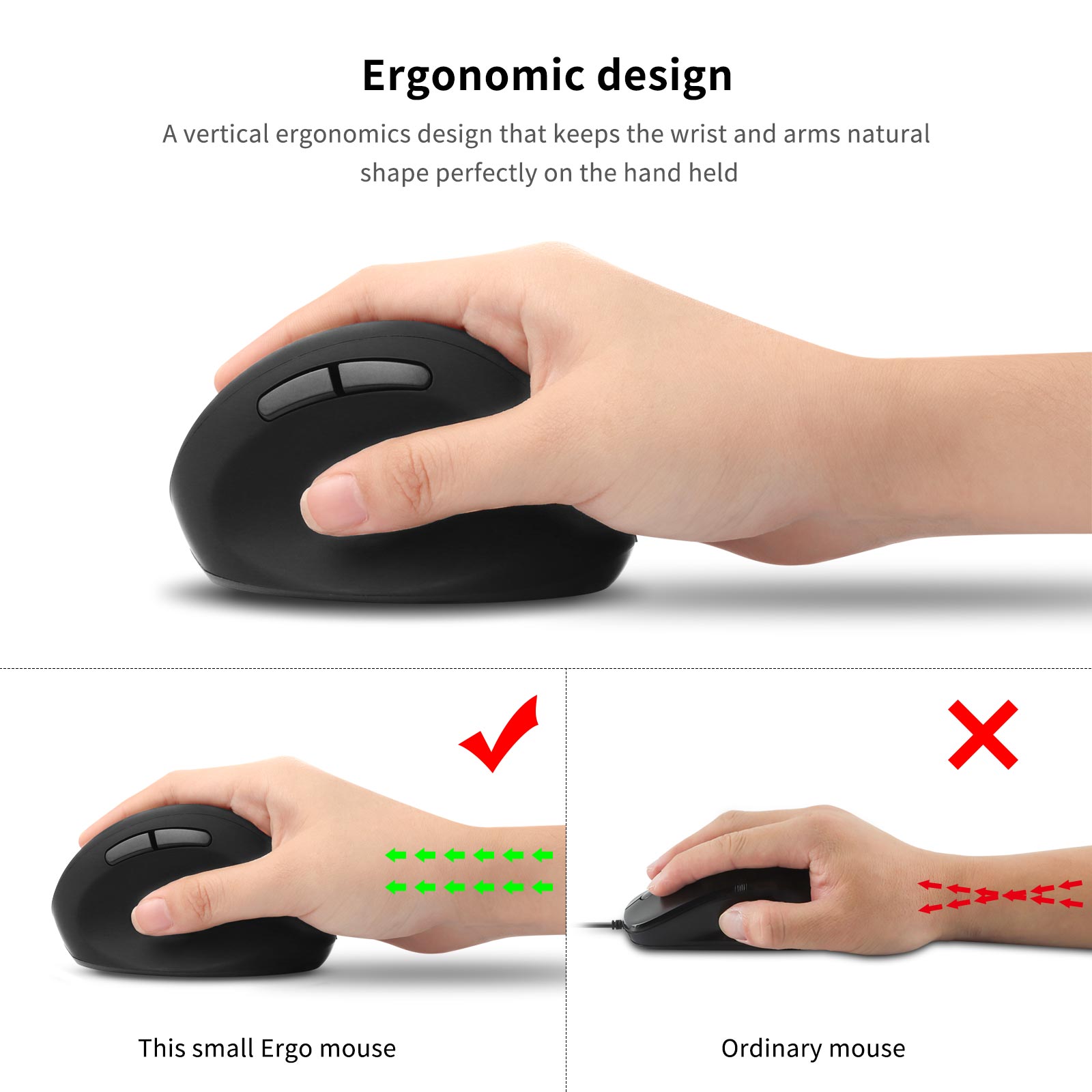 Wireless 2.4G Mouse DPI Adjust - огляд і ціна Ergonomic Mouse Vertical